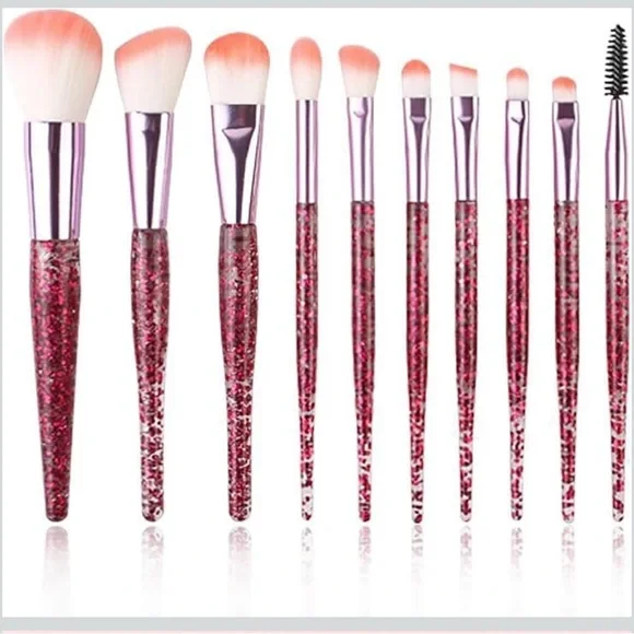 Pink Glitter Makeup Brush Set NWT - Picture 3 of 4
